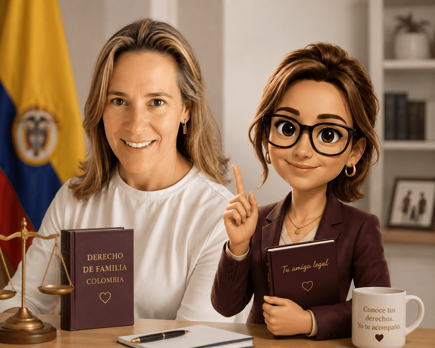 La Dra. Catalina Isaza junto a ZuZu, la asistente legal virtual de CIH Abogados de Familia